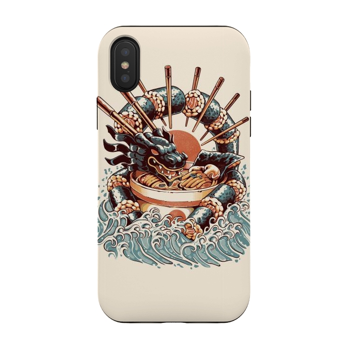 iPhone Xs / X StrongFit Dragon Sushi Ramen by Ilustrata