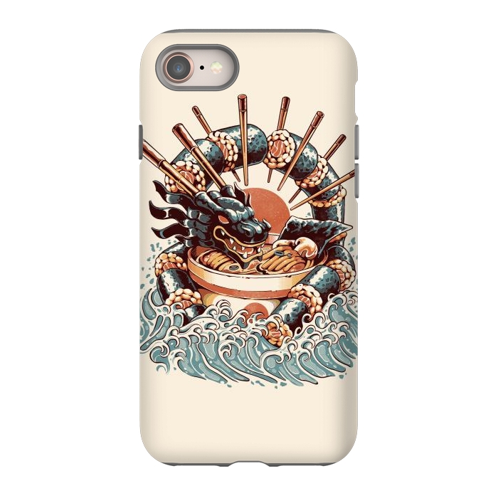 iPhone 8 StrongFit Dragon Sushi Ramen by Ilustrata