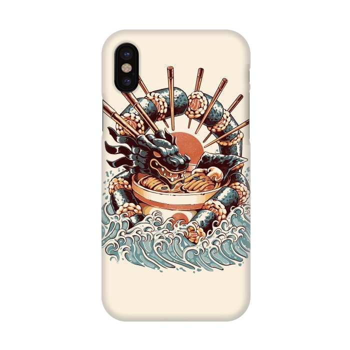 iPhone X SlimFit Dragon Sushi Ramen por Ilustrata