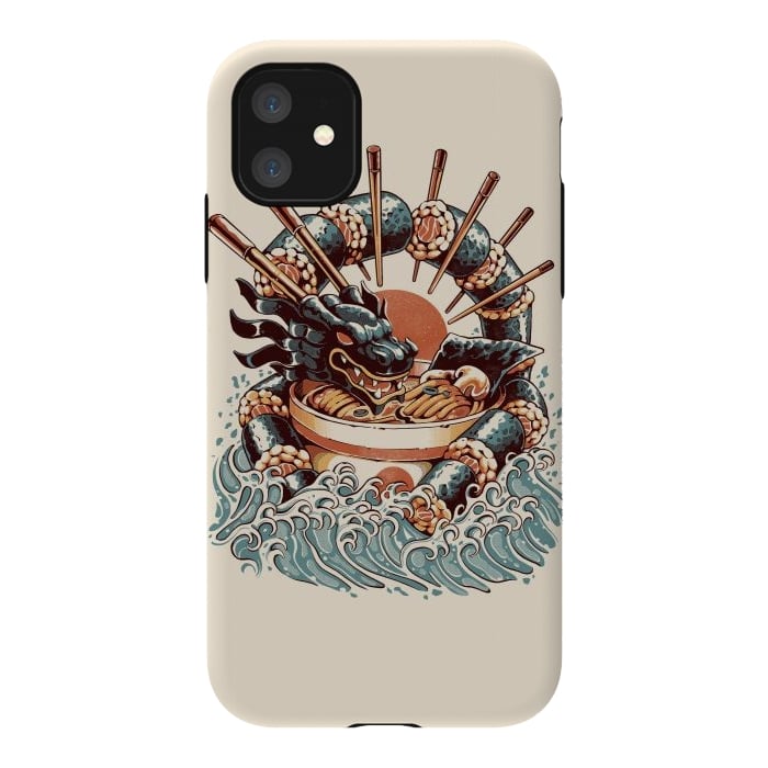 iPhone 11 StrongFit Dragon Sushi Ramen por Ilustrata
