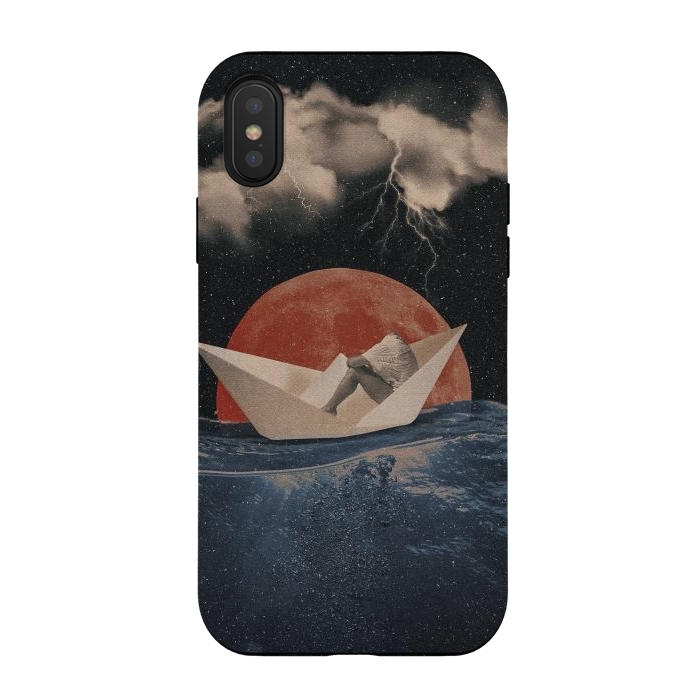 iPhone Xs / X StrongFit Paper Boat by Eleaxart