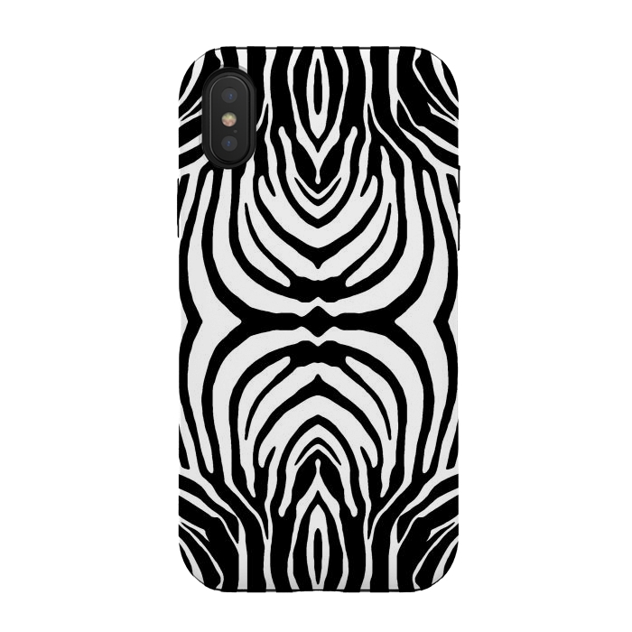 iPhone Xs / X StrongFit White zebra stripes by Oana 