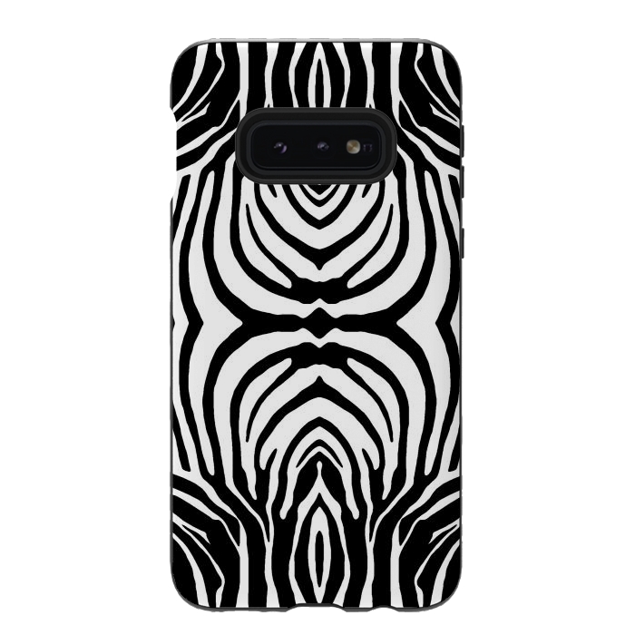 Galaxy S10e StrongFit White zebra stripes by Oana 