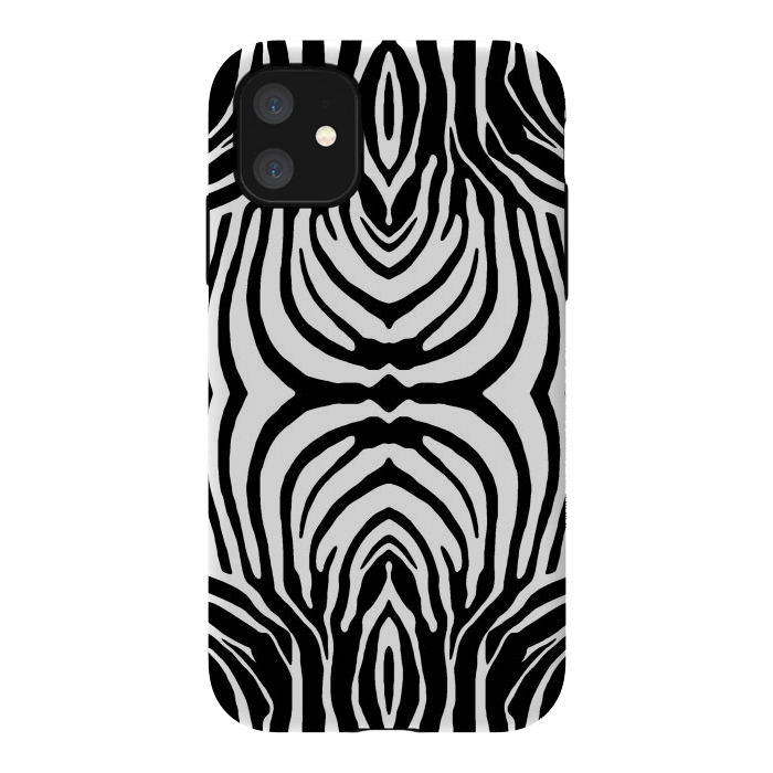 iPhone 11 StrongFit White zebra stripes by Oana 