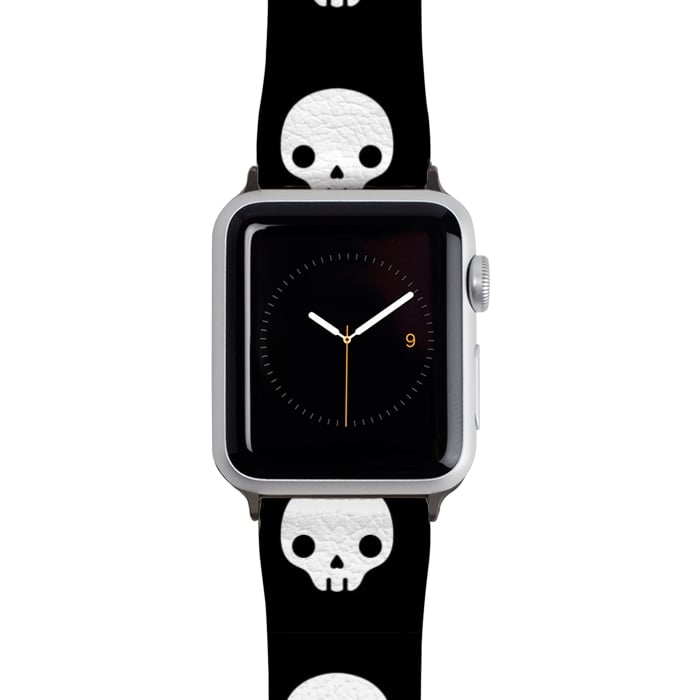 Watch 42mm / 44mm Strap PU leather Cute skull by Laura Nagel