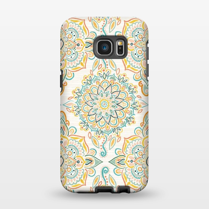 Galaxy S7 EDGE StrongFit Retro Spring Folk Art Diamonds by Tangerine-Tane