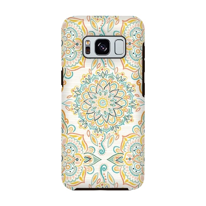 Galaxy S8 StrongFit Retro Spring Folk Art Diamonds by Tangerine-Tane