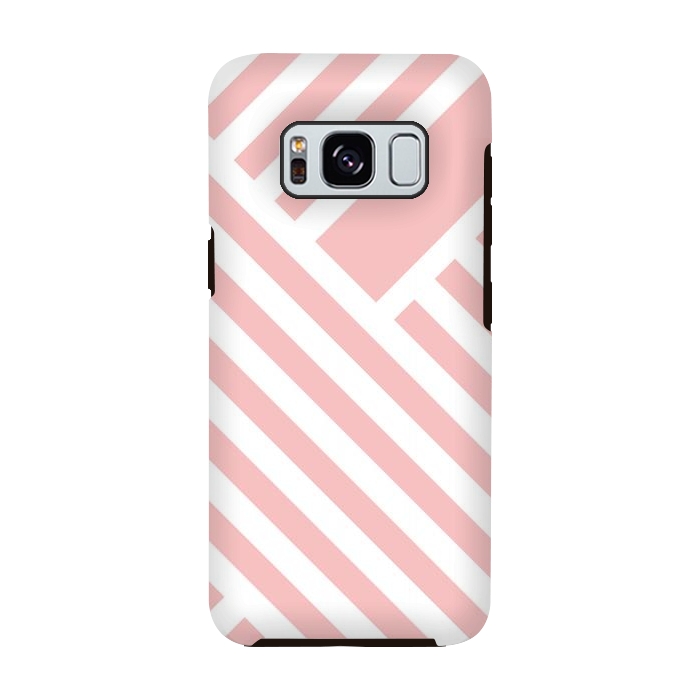 Galaxy S8 StrongFit Blush Street Lines by ArtPrInk
