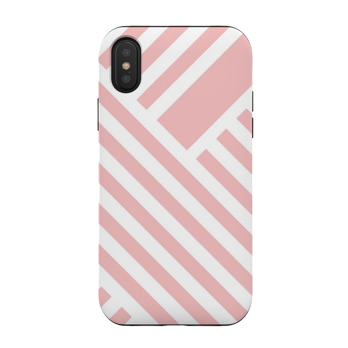 iPhone Xs / X StrongFit Blush Street Lines by ArtPrInk