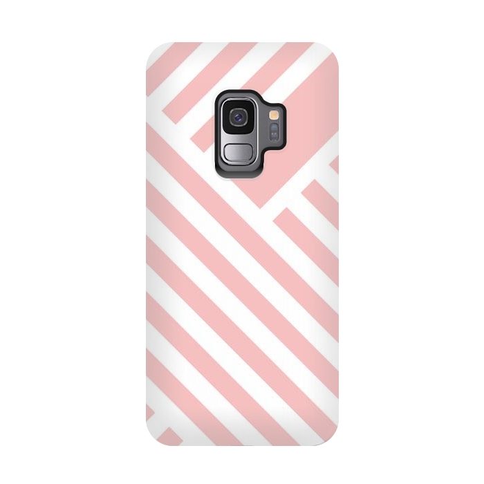 Galaxy S9 StrongFit Blush Street Lines by ArtPrInk