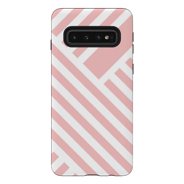 Galaxy S10 StrongFit Blush Street Lines by ArtPrInk