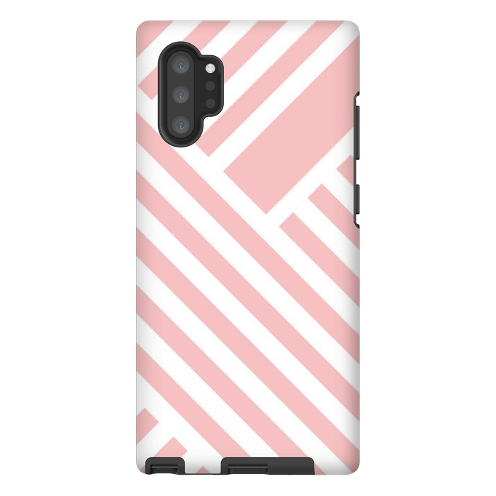 Galaxy Note 10 plus StrongFit Blush Street Lines by ArtPrInk