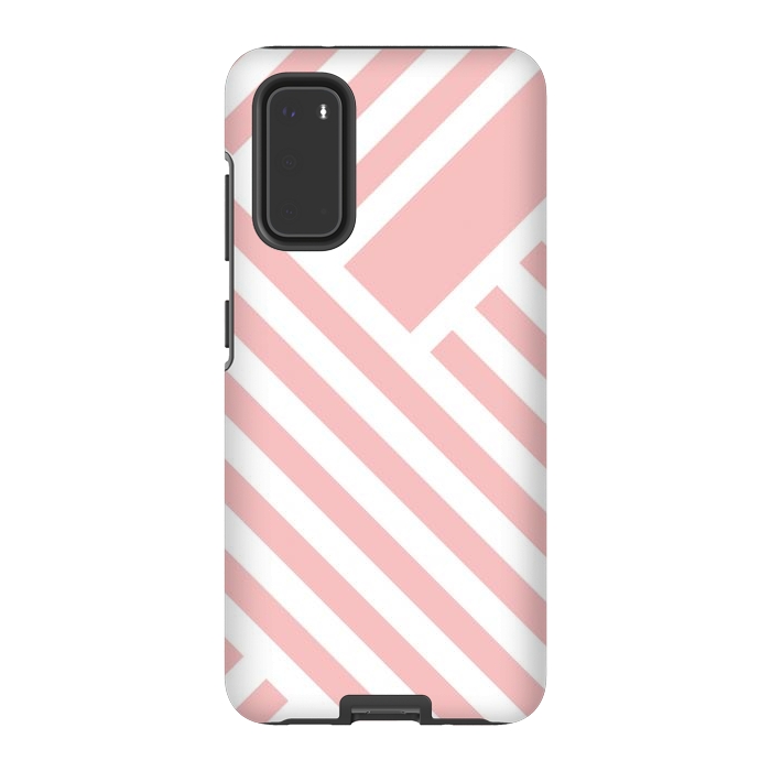 Galaxy S20 StrongFit Blush Street Lines by ArtPrInk