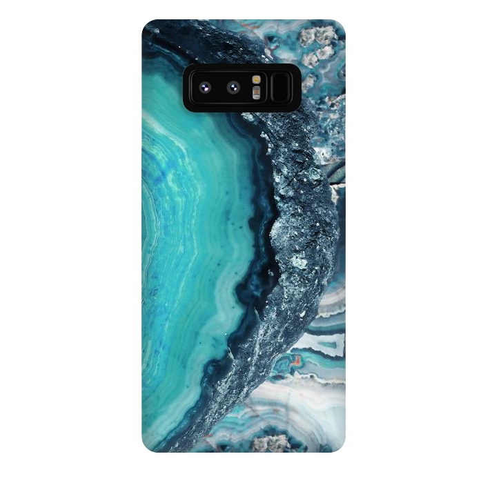 Galaxy Note 8 StrongFit Turquoise silver geode precious stone by Oana 