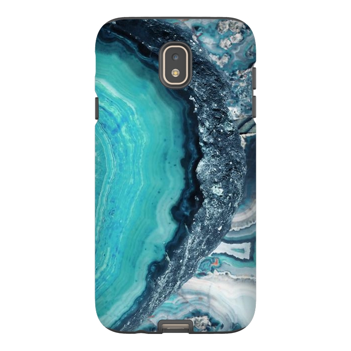 Galaxy J7 StrongFit Turquoise silver geode precious stone by Oana 