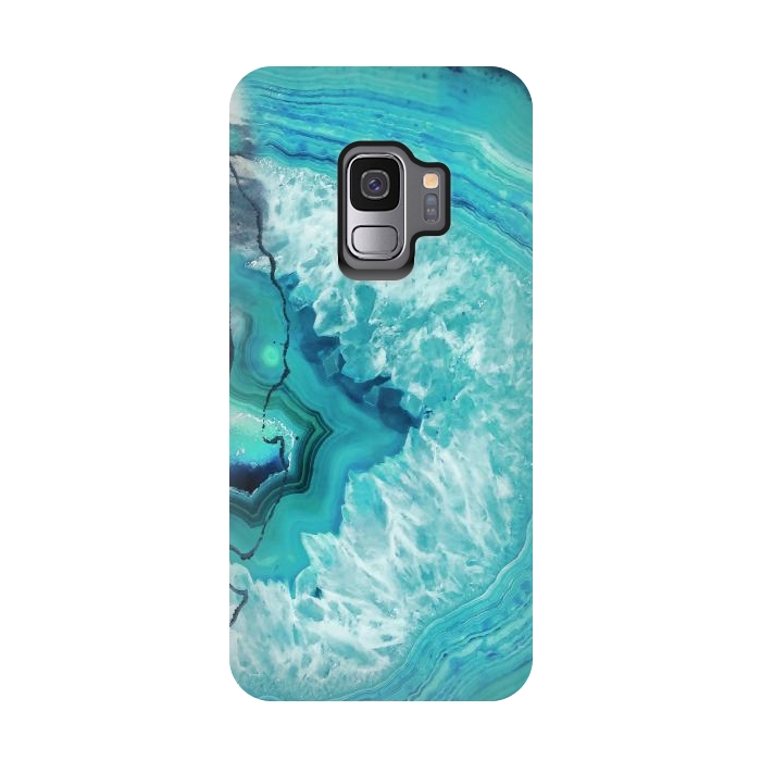 Galaxy S9 StrongFit Turquoise agate geode marble by Oana 