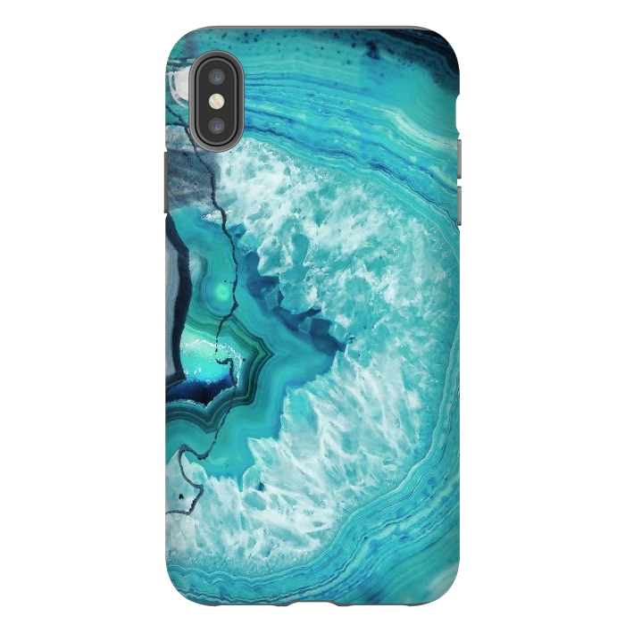 iPhone Xs Max StrongFit Turquoise agate geode marble by Oana 