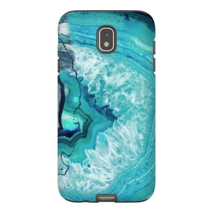 Galaxy J7 StrongFit Turquoise agate geode marble by Oana 