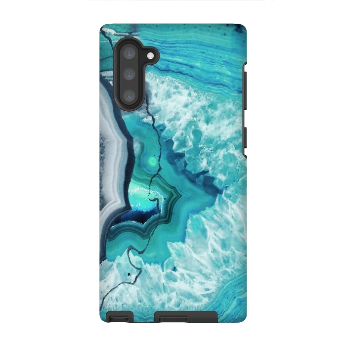 Galaxy Note 10 StrongFit Turquoise agate geode marble by Oana 