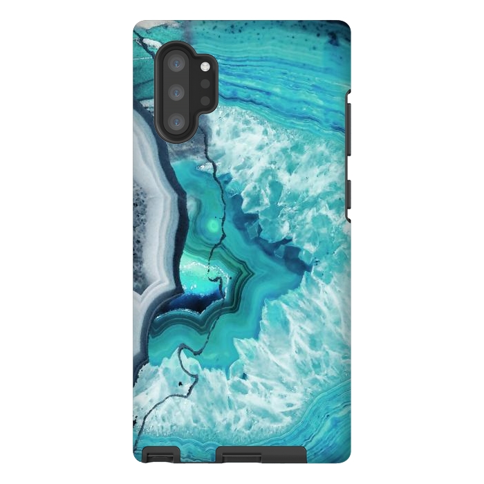Galaxy Note 10 plus StrongFit Turquoise agate geode marble by Oana 