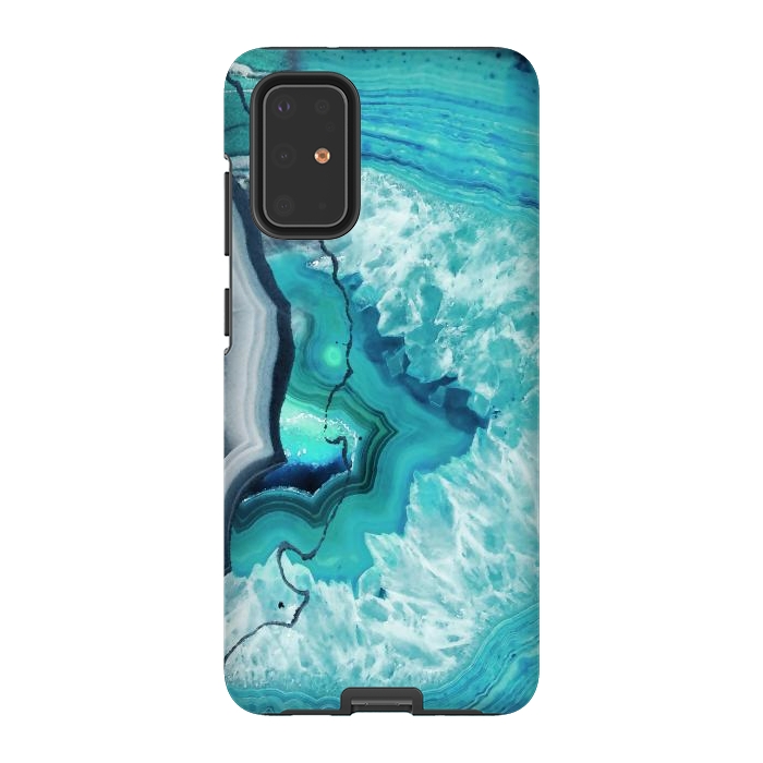 Galaxy S20 Plus StrongFit Turquoise agate geode marble by Oana 