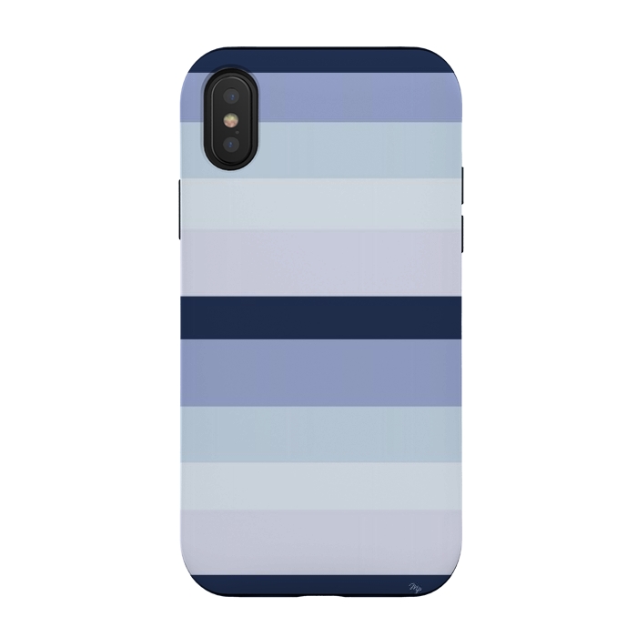 iPhone Xs / X StrongFit Blue Stripes by Martina