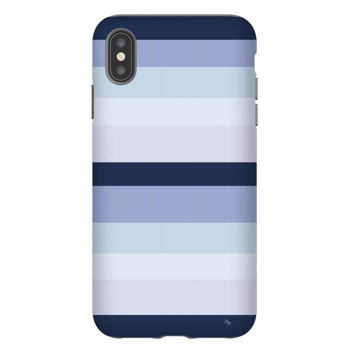 iPhone Xs Max StrongFit Blue Stripes by Martina