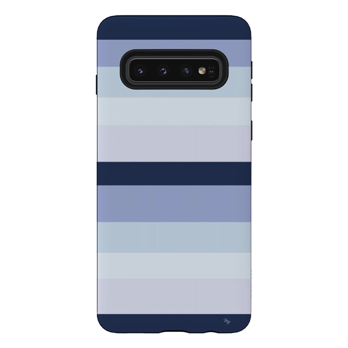 Galaxy S10 StrongFit Blue Stripes by Martina