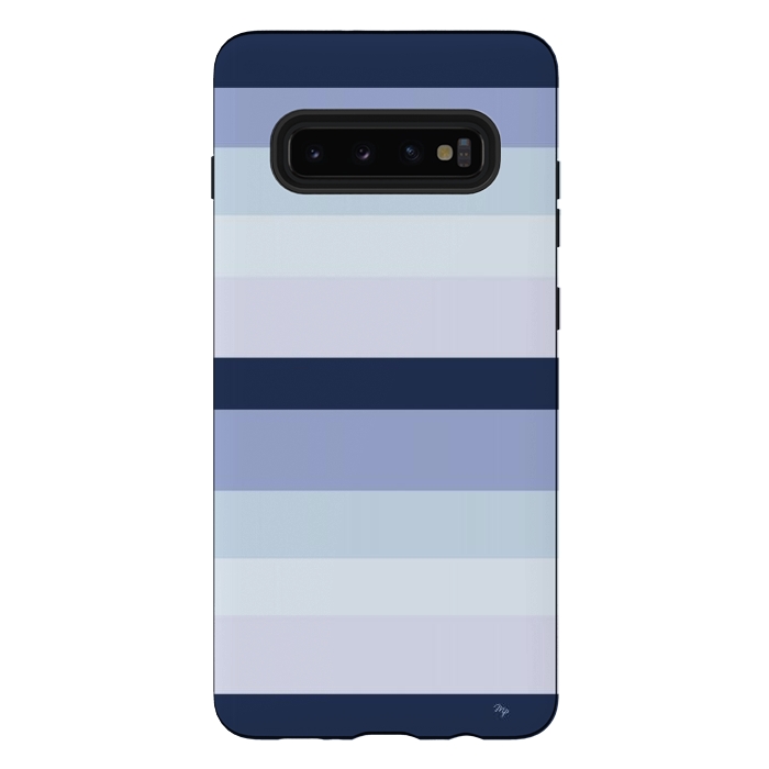 Galaxy S10 plus StrongFit Blue Stripes by Martina