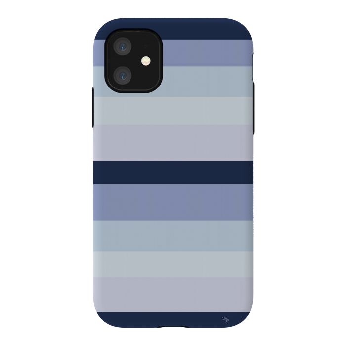 iPhone 11 StrongFit Blue Stripes by Martina