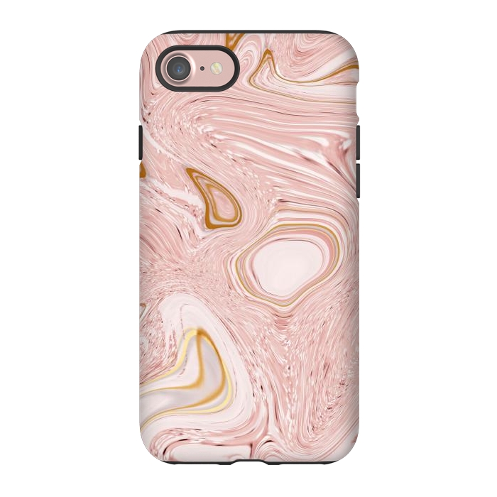 iPhone 7 StrongFit Golden pink marble by Martina