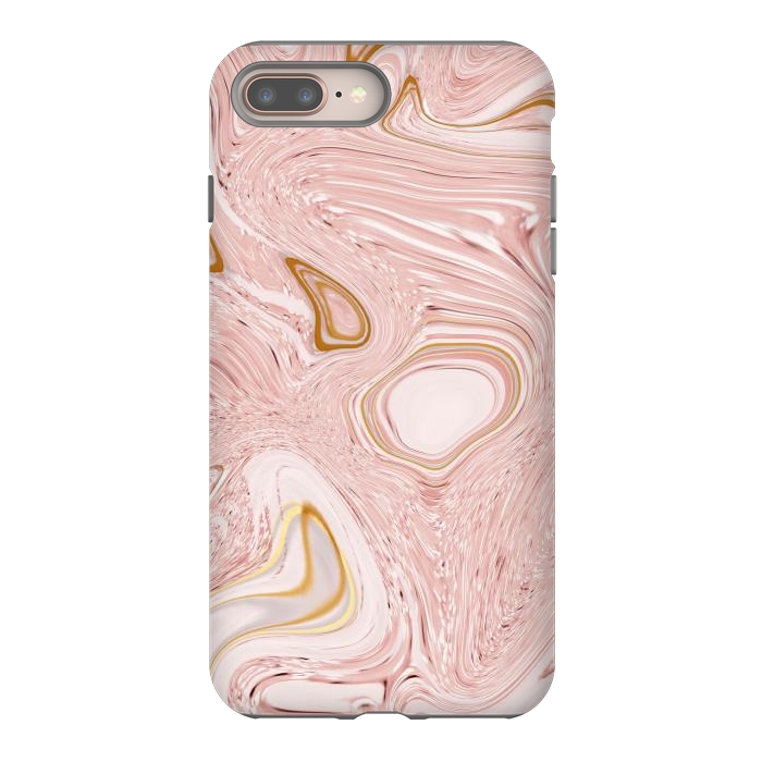 iPhone 7 plus StrongFit Golden pink marble by Martina