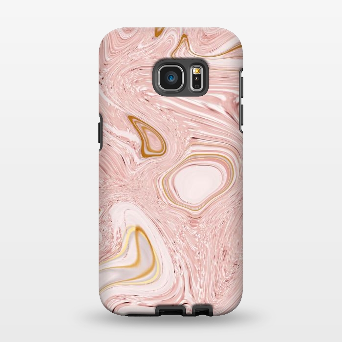 Galaxy S7 EDGE StrongFit Golden pink marble by Martina