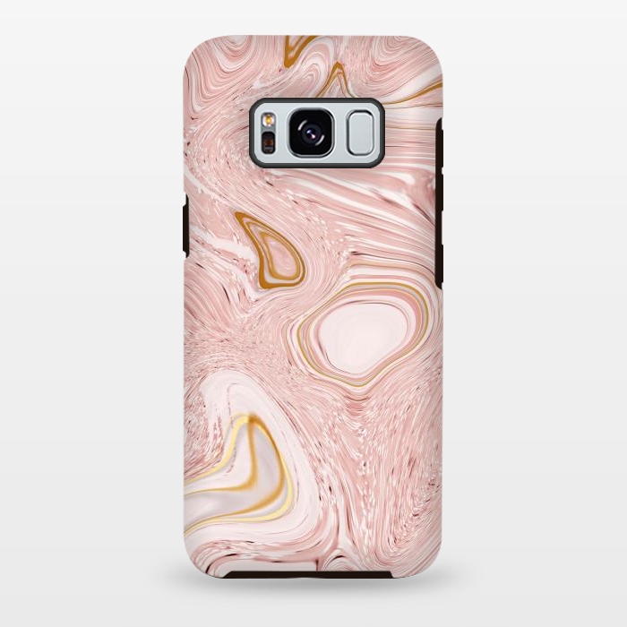 Galaxy S8 plus StrongFit Golden pink marble by Martina