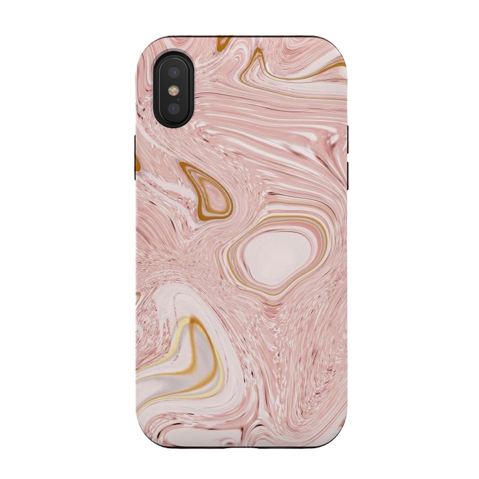 iPhone Xs / X StrongFit Golden pink marble by Martina