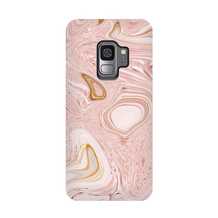 Galaxy S9 StrongFit Golden pink marble by Martina