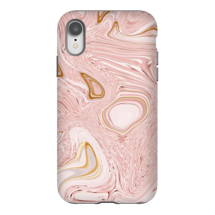 iPhone Xr StrongFit Golden pink marble by Martina