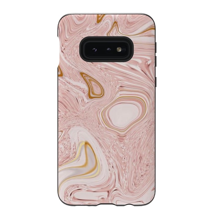 Galaxy S10e StrongFit Golden pink marble by Martina