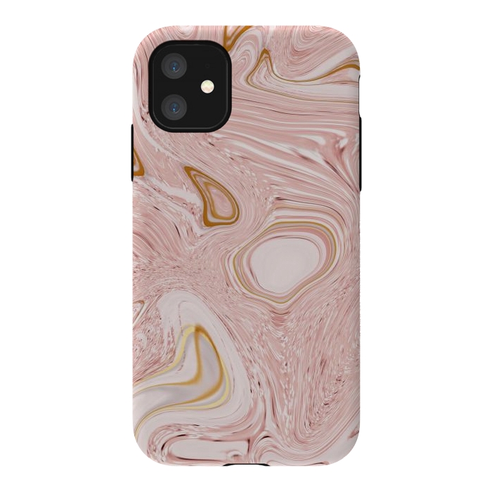 iPhone 11 StrongFit Golden pink marble by Martina