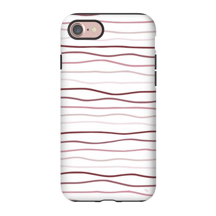 iPhone 7 StrongFit Vintage Pink Stripes by Martina