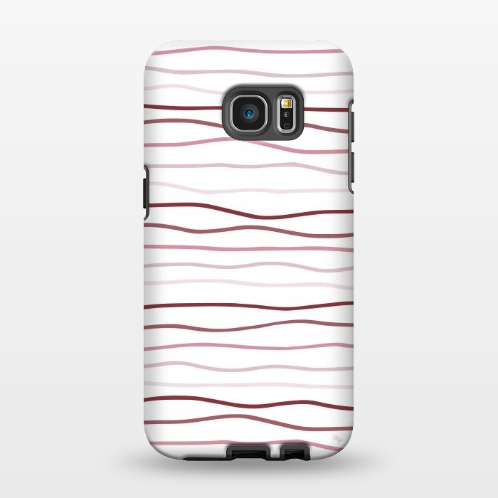Galaxy S7 EDGE StrongFit Vintage Pink Stripes by Martina