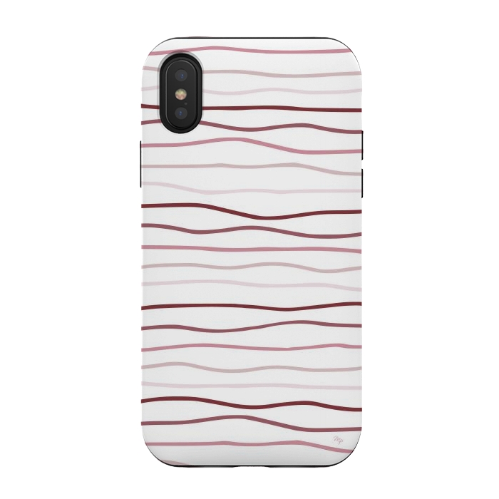 iPhone Xs / X StrongFit Vintage Pink Stripes by Martina