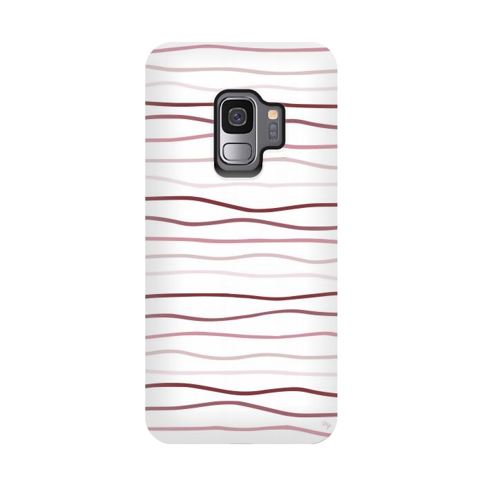 Galaxy S9 StrongFit Vintage Pink Stripes by Martina
