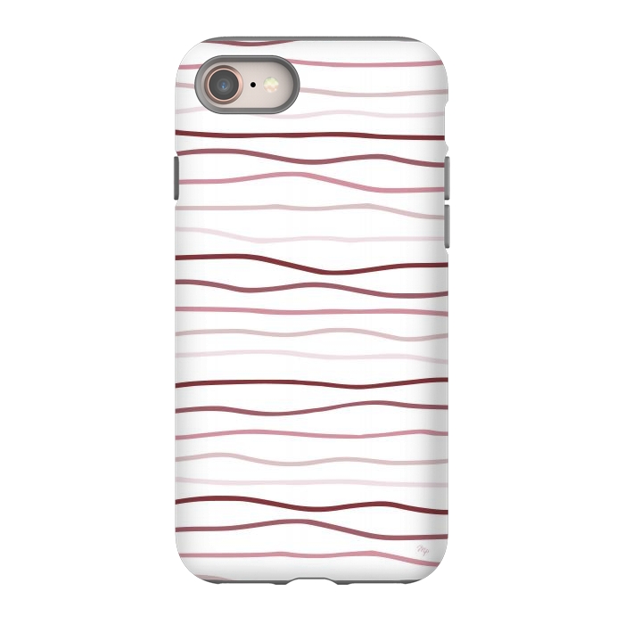 iPhone 8 StrongFit Vintage Pink Stripes by Martina