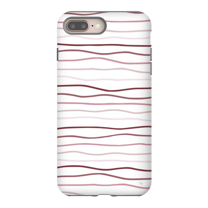 iPhone 8 plus StrongFit Vintage Pink Stripes by Martina