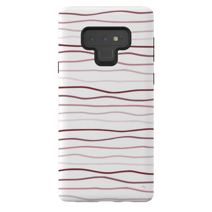 Galaxy Note 9 StrongFit Vintage Pink Stripes by Martina