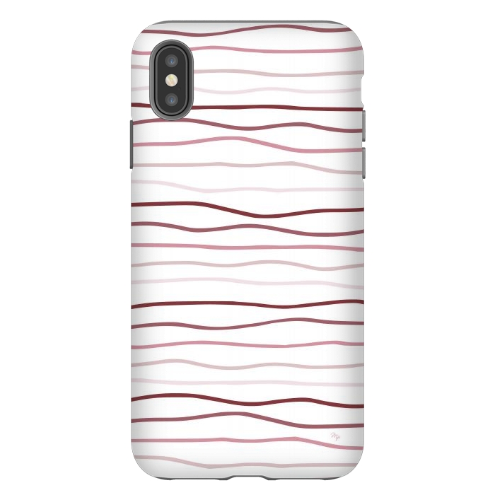 iPhone Xs Max StrongFit Vintage Pink Stripes by Martina