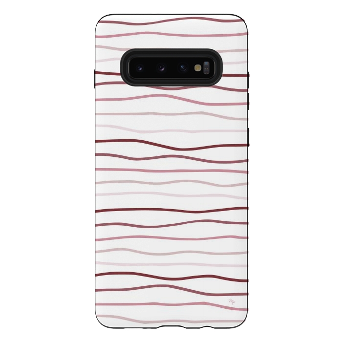 Galaxy S10 plus StrongFit Vintage Pink Stripes by Martina