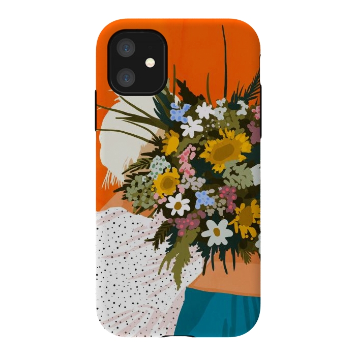 iPhone 11 StrongFit Happiness Is To Hold Flowers In Both Hands by Uma Prabhakar Gokhale
