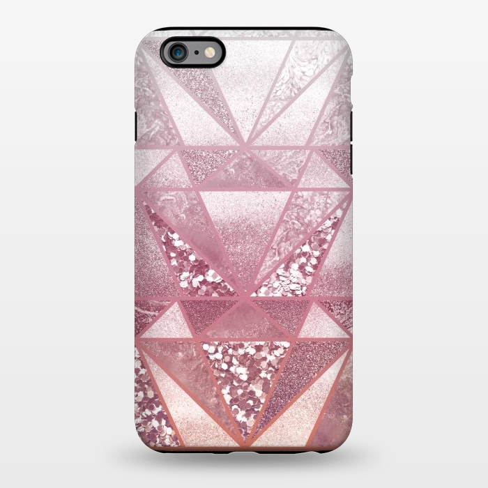 iPhone 6/6s plus StrongFit Pink and rose gold gradient glitter tiles by Oana 